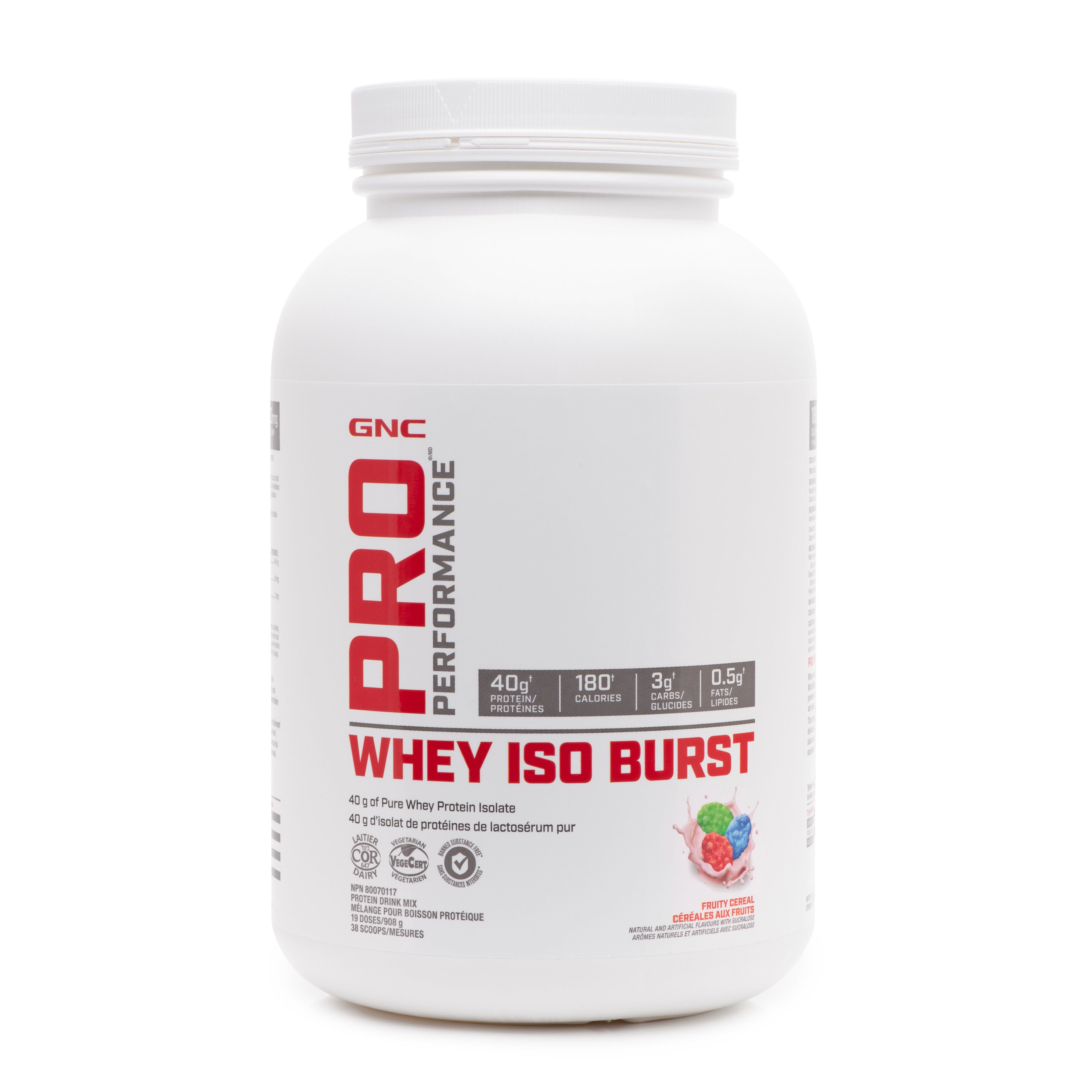 WHEY ISO BURST C&eacute;r&eacute;ales fruit&eacute;es | GNC